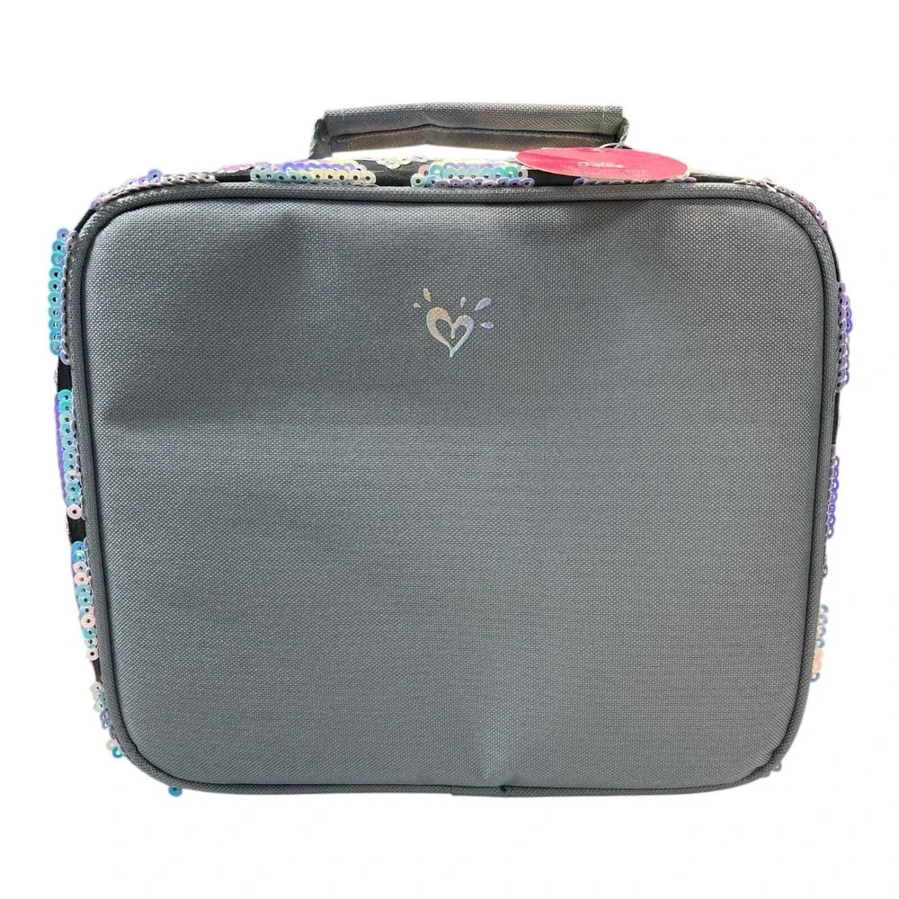 Justice Lunch Box Girls OS Blue NWT‎ Initial A Flip Sequin Insulated Tote Bag